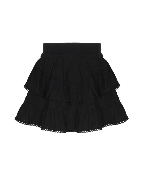 NICK&NICOLE(ニックアンドニコール)の「PUNCHING LACE RUFFLE MINI SKIRT_BLACK(スカート・レディース・その他・FREE)」の2枚目の写真
