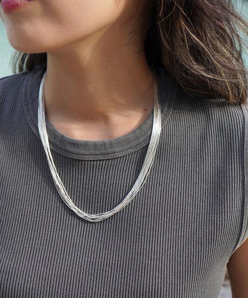 Harpo(アルポ)の「【Harpo/ハルポ】Skinny Bead Layered Necklace(ネックレス・レディース・シルバー・FREE)」の2枚目の写真