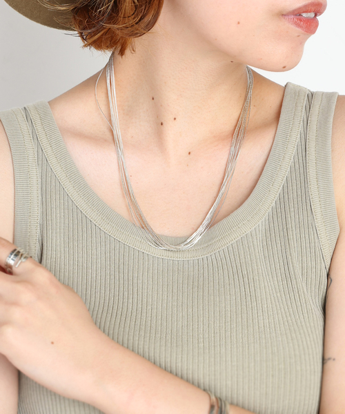 Harpo(アルポ)の「【Harpo/ハルポ】Skinny Bead Layered Necklace(ネックレス・レディース・シルバー・FREE)」の3枚目の写真