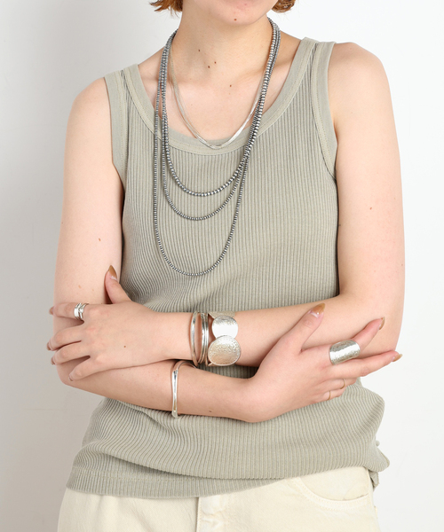 Harpo(アルポ)の「【Harpo/ハルポ】Skinny Bead Layered Necklace(ネックレス・レディース・シルバー・FREE)」の4枚目の写真