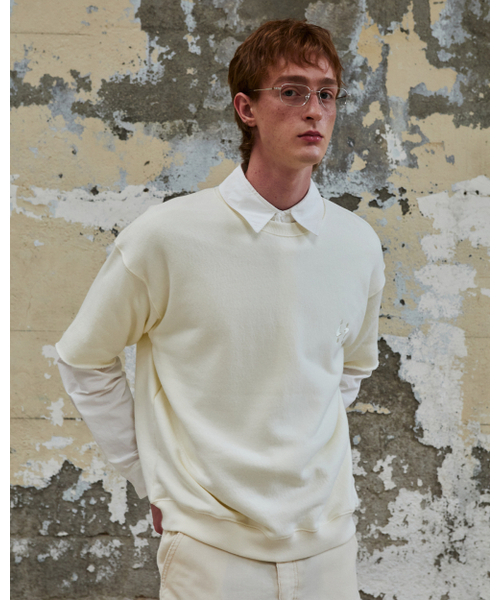 THEENDQUESTION（ジエンドクエスチョン）の「Half crewneck sweatshirt / IVORY（Tシャツ/カットソー・レディース・その他・FREE）」の4枚目の写真
