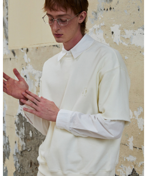 THEENDQUESTION（ジエンドクエスチョン）の「Half crewneck sweatshirt / IVORY（Tシャツ/カットソー・レディース・その他・FREE）」の5枚目の写真