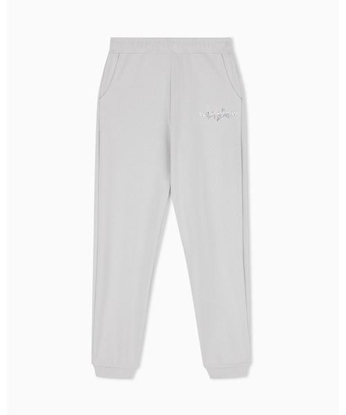 EMPORIO ARMANI EA7(エンポリオアルマーニイーエーセブン)の「<オンライン限定>【エンポリオ アルマーニ EA7】ウィメンズ クリスタル装飾 ジョガーパンツ Logo Series(その他パンツ・レディース・ライトグレー・MEDIUM/LARGE/SMALL)」の2枚目の写真