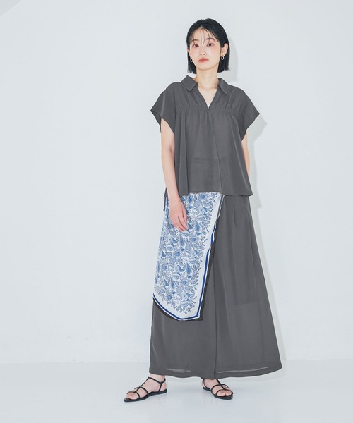 LAKOLE(ラコレ)の「<多機能ウェア>シアー楊柳スカーチョ / 888744(その他パンツ・レディース・チャコール/ペールイエロー/モカ・FREE)」の19枚目の写真