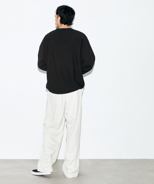 coca(coca)(コカ)の「エンボススウェット風プリントワイドロンT(Tシャツ/カットソー・メンズ・ブラック/ダークグリーン・XL/M/L)」の5枚目の写真