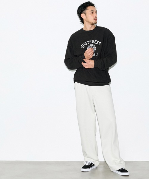 coca(coca)(コカ)の「エンボススウェット風プリントワイドロンT(Tシャツ/カットソー・メンズ・ブラック/ダークグリーン・XL/M/L)」の6枚目の写真