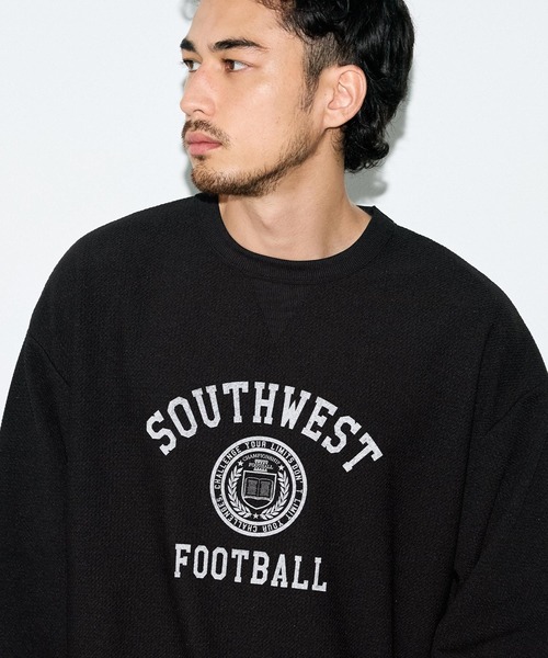 coca(coca)(コカ)の「エンボススウェット風プリントワイドロンT(Tシャツ/カットソー・メンズ・ブラック/ダークグリーン・XL/M/L)」の7枚目の写真
