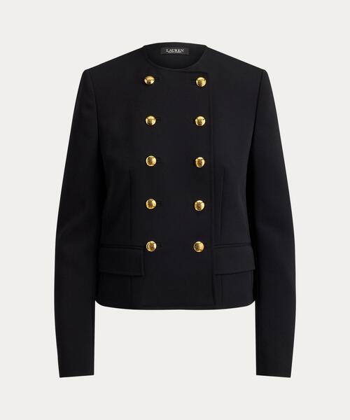 LAUREN RALPH LAUREN(ローレン ラルフ ローレン)の「ダブルブレステッド セーブル クレープ ジャケット(テーラードジャケット・レディース・ブラック系1・2/0/4/6)」の2枚目の写真