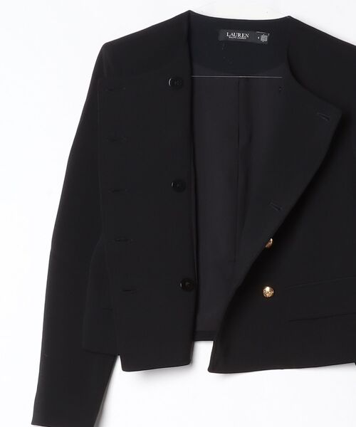 LAUREN RALPH LAUREN(ローレン ラルフ ローレン)の「ダブルブレステッド セーブル クレープ ジャケット(テーラードジャケット・レディース・ブラック系1・2/0/4/6)」の10枚目の写真