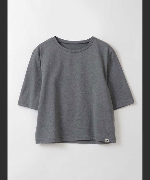 HER.(ハー)の「ハーフスリーブコンパクトTシャツ(Tシャツ/カットソー・レディース・チャコールグレー/オフホワイト・フリー)」の1枚目の写真
