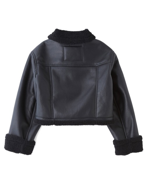 X-girl（エックスガール）の「FAUX MOUTON JACKET（ムートンコート・レディース・ブラウン/オレンジ/ブラック・S/M）」の4枚目の写真