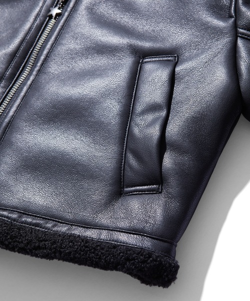 X-girl（エックスガール）の「FAUX MOUTON JACKET（ムートンコート・レディース・ブラウン/オレンジ/ブラック・S/M）」の9枚目の写真