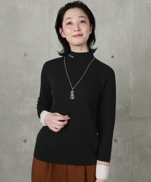 STUDIO PICONE（スタジオピッコーネ）の「ウール100％配色カフスニット（ニット/セーター・レディース・オレンジ/ブラウン/レッド/ブラック・M/L）」の18枚目の写真