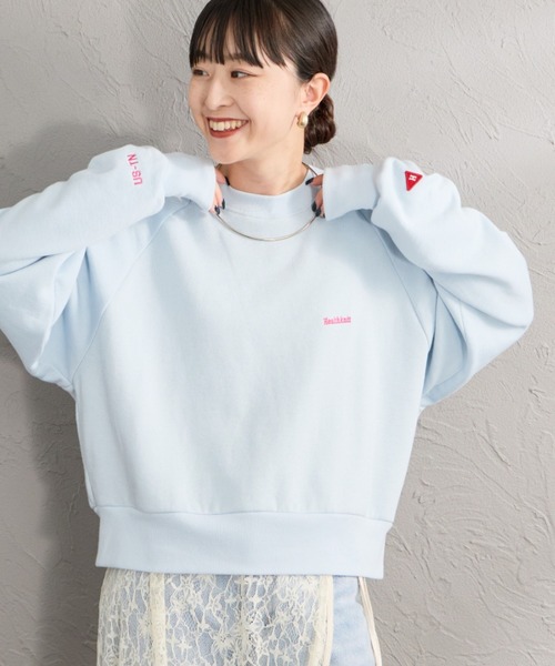 Healthknit（ヘルスニット）の「【WEB先行予約】[HEALTHKNIT/ヘルスニット] 別注 ショート丈 クラシックラグランスリーブスウェット（スウェット・レディース・アッシュグレー/ブラック/ネイビー/サックスブルー/ピンク・F）」の4枚目の写真