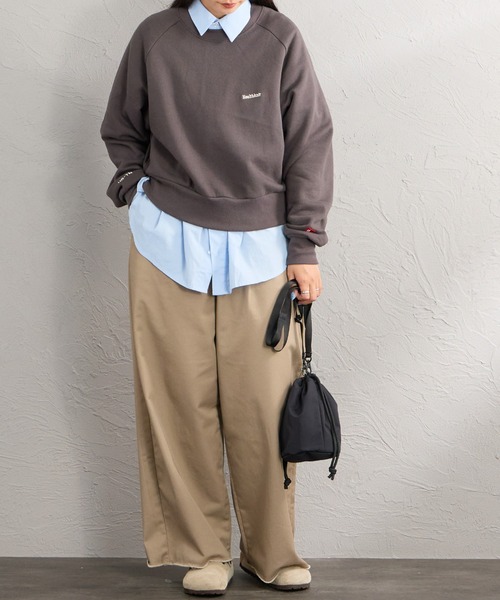 Healthknit（ヘルスニット）の「【WEB先行予約】[HEALTHKNIT/ヘルスニット] 別注 ショート丈 クラシックラグランスリーブスウェット（スウェット・レディース・アッシュグレー/ブラック/ネイビー/サックスブルー/ピンク・F）」の16枚目の写真