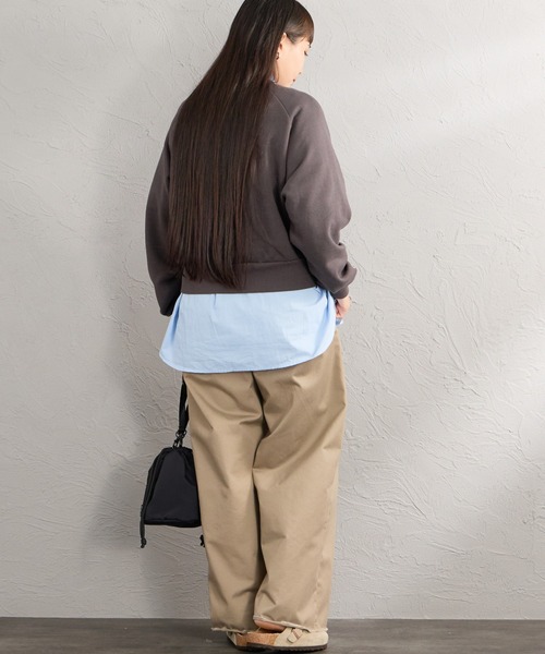 Healthknit（ヘルスニット）の「【WEB先行予約】[HEALTHKNIT/ヘルスニット] 別注 ショート丈 クラシックラグランスリーブスウェット（スウェット・レディース・アッシュグレー/ブラック/ネイビー/サックスブルー/ピンク・F）」の17枚目の写真