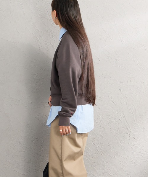 Healthknit（ヘルスニット）の「【WEB先行予約】[HEALTHKNIT/ヘルスニット] 別注 ショート丈 クラシックラグランスリーブスウェット（スウェット・レディース・アッシュグレー/ブラック/ネイビー/サックスブルー/ピンク・F）」の14枚目の写真