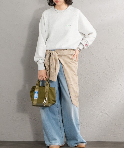 Healthknit（ヘルスニット）の「【WEB先行予約】[HEALTHKNIT/ヘルスニット] 別注 ショート丈 クラシックラグランスリーブスウェット（スウェット・レディース・アッシュグレー/ブラック/ネイビー/サックスブルー/ピンク・F）」の8枚目の写真