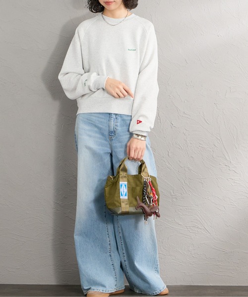 Healthknit（ヘルスニット）の「【WEB先行予約】[HEALTHKNIT/ヘルスニット] 別注 ショート丈 クラシックラグランスリーブスウェット（スウェット・レディース・アッシュグレー/ブラック/ネイビー/サックスブルー/ピンク・F）」の9枚目の写真