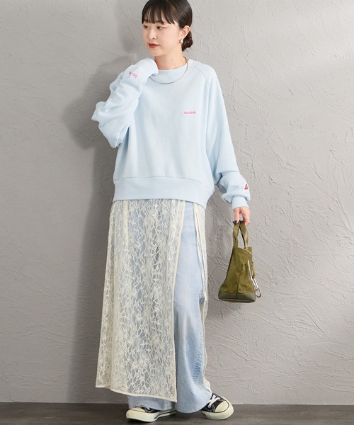Healthknit（ヘルスニット）の「【WEB先行予約】[HEALTHKNIT/ヘルスニット] 別注 ショート丈 クラシックラグランスリーブスウェット（スウェット・レディース・アッシュグレー/ブラック/ネイビー/サックスブルー/ピンク・F）」の11枚目の写真