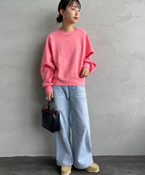 Healthknit（ヘルスニット）の「【WEB先行予約】[HEALTHKNIT/ヘルスニット] 別注 ショート丈 クラシックラグランスリーブスウェット（スウェット・レディース・アッシュグレー/ブラック/ネイビー/サックスブルー/ピンク・F）」の12枚目の写真