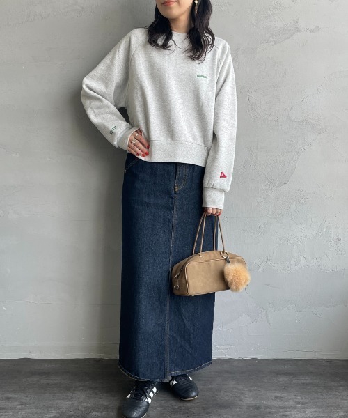 Healthknit（ヘルスニット）の「【WEB先行予約】[HEALTHKNIT/ヘルスニット] 別注 ショート丈 クラシックラグランスリーブスウェット（スウェット・レディース・アッシュグレー/ブラック/ネイビー/サックスブルー/ピンク・F）」の7枚目の写真