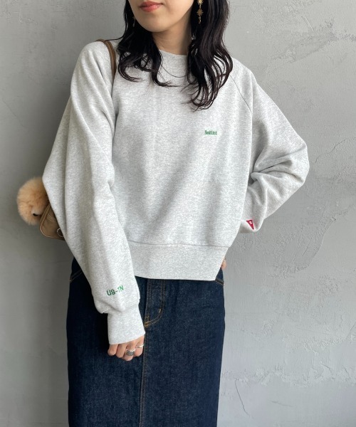 Healthknit（ヘルスニット）の「【WEB先行予約】[HEALTHKNIT/ヘルスニット] 別注 ショート丈 クラシックラグランスリーブスウェット（スウェット・レディース・アッシュグレー/ブラック/ネイビー/サックスブルー/ピンク・F）」の22枚目の写真