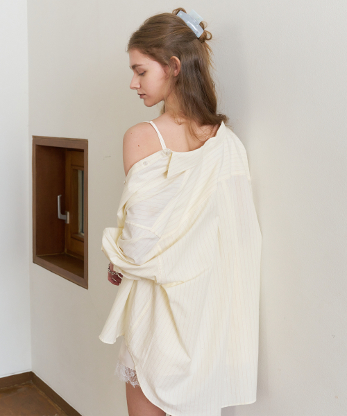 TTUDEMENT(トュードメント)の「STRIPED SUMMER OVERSHIRT_YELLOW(シャツ/ブラウス・レディース・その他・FREE)」の1枚目の写真