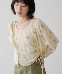 Kastane | 【2026AWカタログ/花柄&無地】モヘアフラワーアンサンブルニット(ニット/セーター)