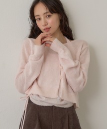 【着回し力◎/花柄&無地】モヘアフラワーアンサンブルニット