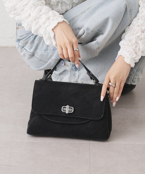mystic(ミスティック)の「ダブルフラップ2wayBAG(トートバッグ・レディース・ブラック・ONE SIZE)」の6枚目の写真