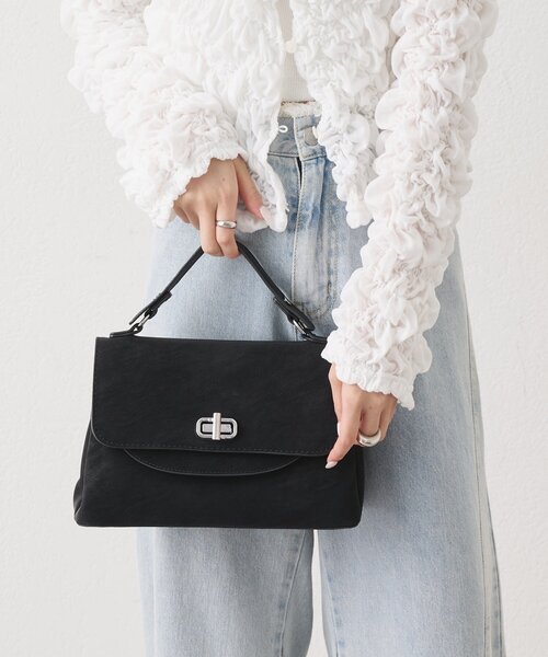 mystic(ミスティック)の「ダブルフラップ2wayBAG(トートバッグ・レディース・ブラック・ONE SIZE)」の5枚目の写真