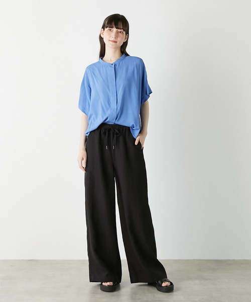 LOGEMENT DE CLAIRE（ロジュモンドクレール）の「袖タブ付きバンドシャツ（シャツ/ブラウス・レディース・ブルー/キナリ/ブラック/ピンク・FREE）」の22枚目の写真