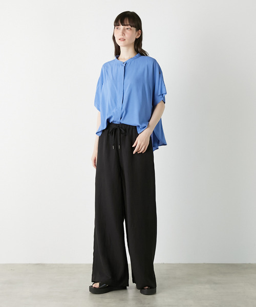 LOGEMENT DE CLAIRE（ロジュモンドクレール）の「袖タブ付きバンドシャツ（シャツ/ブラウス・レディース・ブルー/キナリ/ブラック/ピンク・FREE）」の20枚目の写真