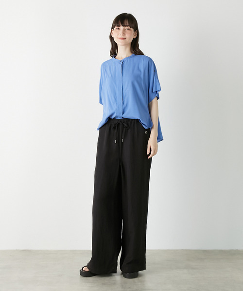 LOGEMENT DE CLAIRE（ロジュモンドクレール）の「袖タブ付きバンドシャツ（シャツ/ブラウス・レディース・ブルー/キナリ/ブラック/ピンク・FREE）」の15枚目の写真