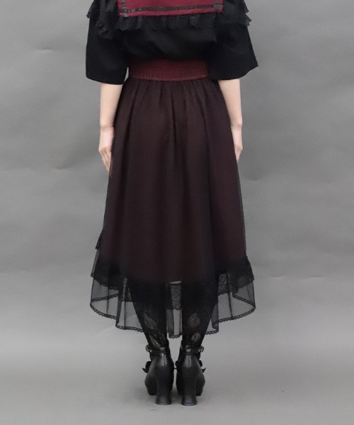 NIBBLE POISON(ニブルポイズン)の「ゴシックフィッシュテールSK(スカート・レディース・ワイン/ブラック・MEDIUM)」の5枚目の写真
