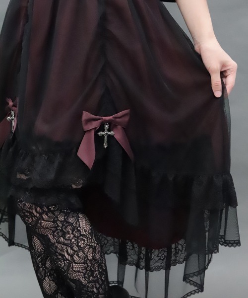 NIBBLE POISON(ニブルポイズン)の「ゴシックフィッシュテールSK(スカート・レディース・ワイン/ブラック・MEDIUM)」の7枚目の写真