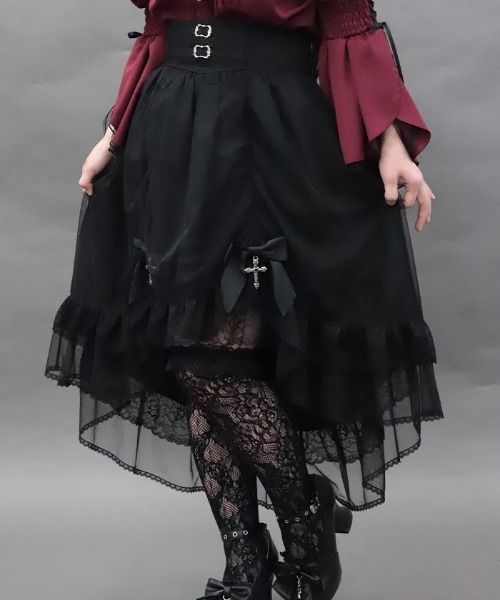 NIBBLE POISON(ニブルポイズン)の「ゴシックフィッシュテールSK(スカート・レディース・ワイン/ブラック・MEDIUM)」の11枚目の写真