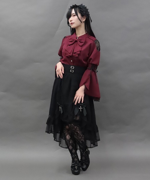 NIBBLE POISON(ニブルポイズン)の「ゴシックフィッシュテールSK(スカート・レディース・ワイン/ブラック・MEDIUM)」の13枚目の写真