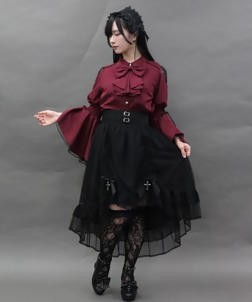 NIBBLE POISON(ニブルポイズン)の「ゴシックフィッシュテールSK(スカート・レディース・ワイン/ブラック・MEDIUM)」の14枚目の写真