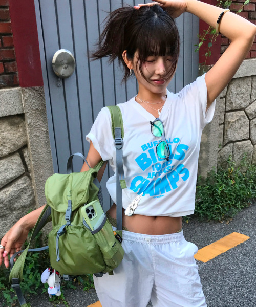 RAWROW（ロウロウ）の「コーデュラエアストリングリュックミニ[3色]（バックパック/リュック・レディース・ブラック/グレー/ライム・FREE）」の5枚目の写真