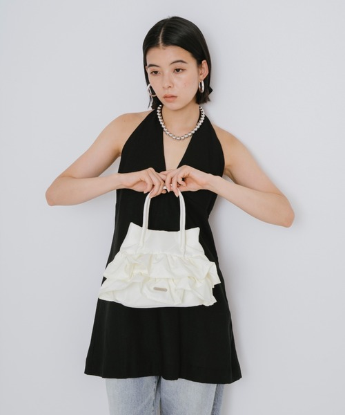 AIDELL(エイデル)の「ナイロンフリル2wayハンドバッグ(ショルダーバッグ・レディース・パープル/ホワイト/ブラック・FREE)」の19枚目の写真
