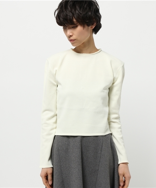 muller of yoshiokubo(ミュラーオブヨシオクボ)の「【muller of yoshiokubo】Sandy short knit(Tシャツ/カットソー・レディース・アイボリー/グレー・38)」の6枚目の写真
