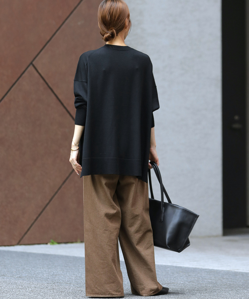 JOURNAL STANDARD relume(ジャーナルスタンダード レリューム)の「《追加 / 新色》BiellaYarnワイドクルーネックプルオーバー(ニット/セーター・レディース・ブラック/ブラウン/レッド/ブラウン系その他・FREE)」の7枚目の写真