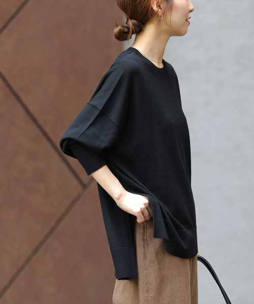 JOURNAL STANDARD relume(ジャーナルスタンダード レリューム)の「《追加 / 新色》BiellaYarnワイドクルーネックプルオーバー(ニット/セーター・レディース・ブラック/ブラウン/レッド/ブラウン系その他・FREE)」の10枚目の写真