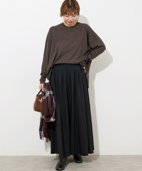 JOURNAL STANDARD relume(ジャーナルスタンダード レリューム)の「《追加 / 新色》BiellaYarnワイドクルーネックプルオーバー(ニット/セーター・レディース・ブラック/ブラウン/レッド/ブラウン系その他・FREE)」の13枚目の写真