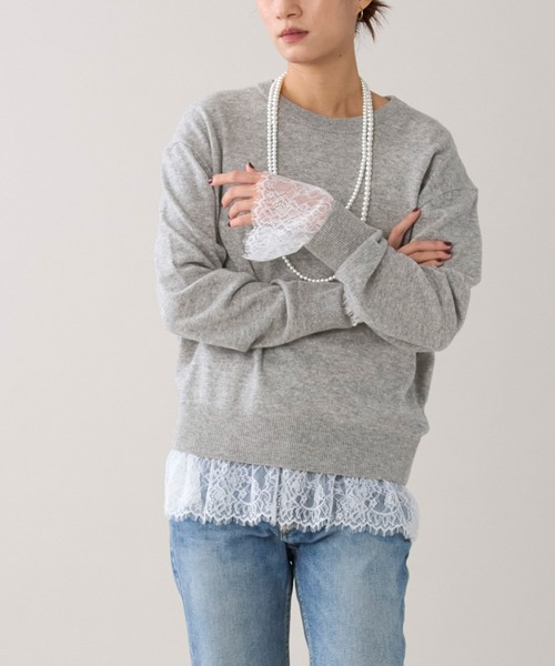 marmors（マルモア）の「【marmors】フリルレースプルオーバー（Tシャツ/カットソー・レディース・ブラック/ホワイト・36）」の5枚目の写真