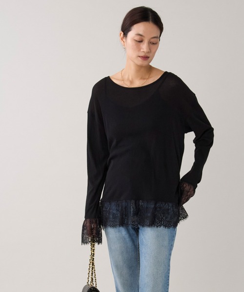 marmors（マルモア）の「【marmors】フリルレースプルオーバー（Tシャツ/カットソー・レディース・ブラック/ホワイト・36）」の11枚目の写真