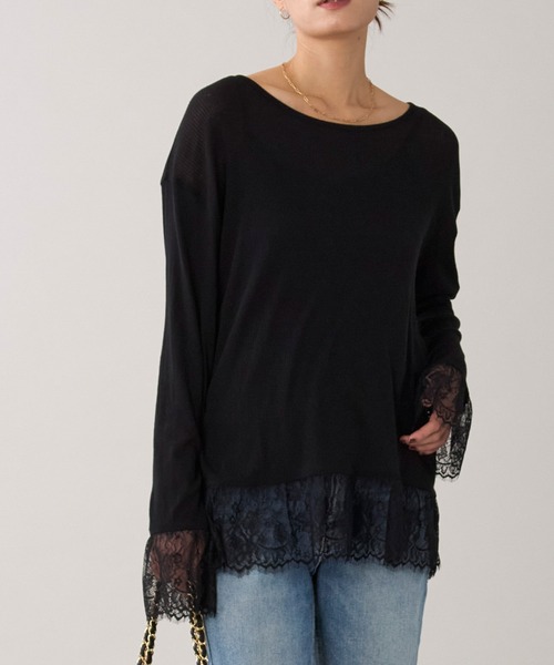 marmors（マルモア）の「【marmors】フリルレースプルオーバー（Tシャツ/カットソー・レディース・ブラック/ホワイト・36）」の12枚目の写真
