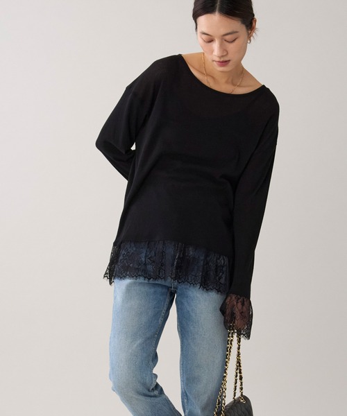 marmors（マルモア）の「【marmors】フリルレースプルオーバー（Tシャツ/カットソー・レディース・ブラック/ホワイト・36）」の14枚目の写真